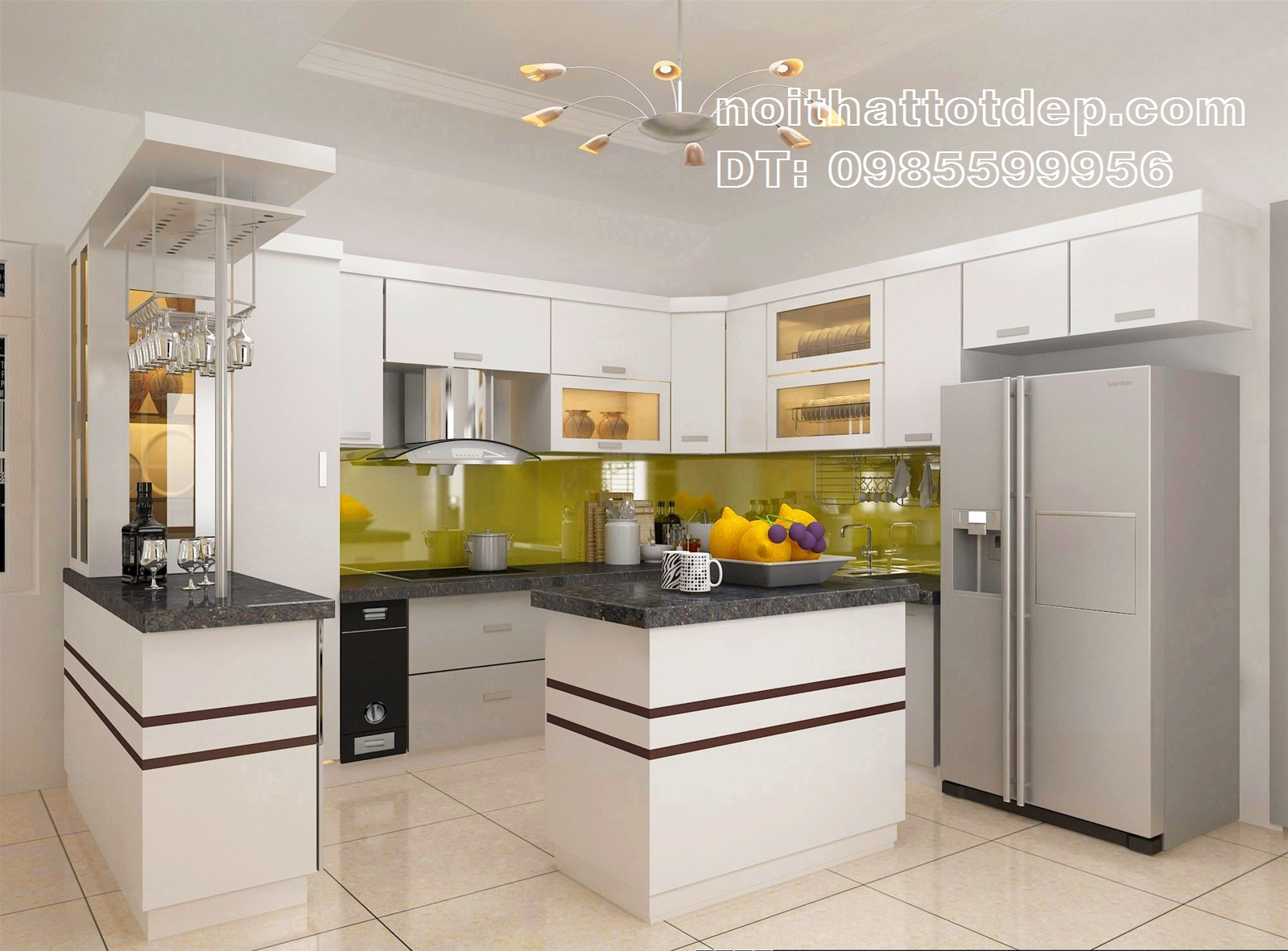 tủ bếp chữ u